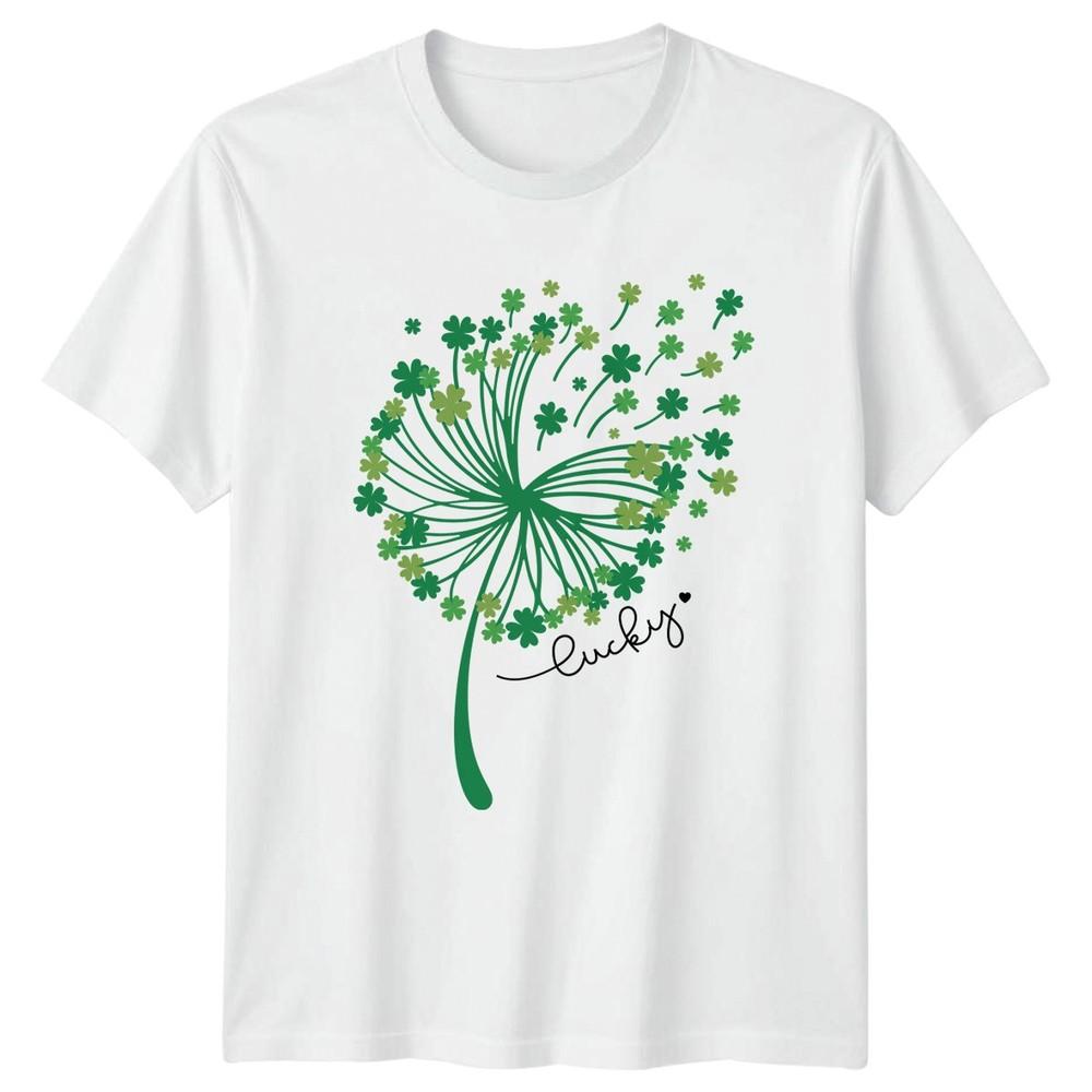 Lucky Unisexs TShirt Shamrock Clover St Patricks Day Gift For Her S