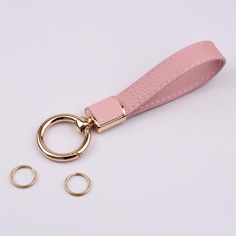 Women's Luxury Metal Leather Keychain Holder Men's Gadgets Couple Auto Keyring Accessories High Quality Car Key Holder