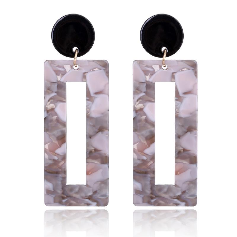 Japanese and Korean Minimalist Brand Leopard Print Earrings Made of Acrylic Sheet and Geometric Resin Earrings