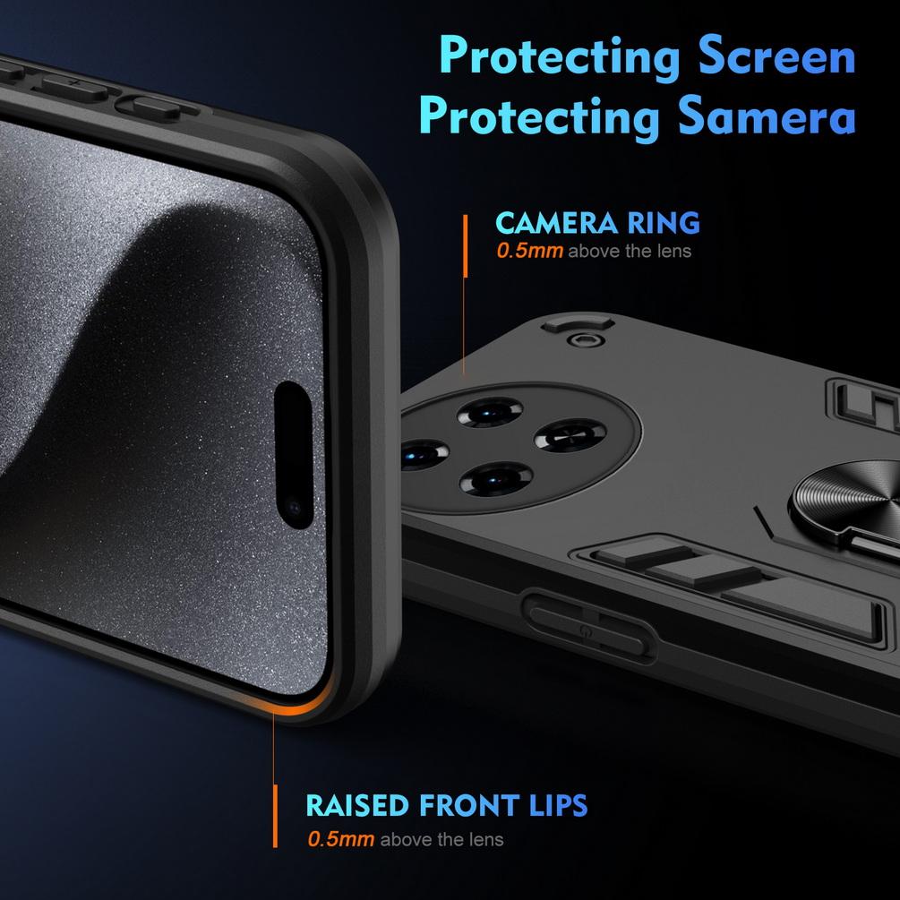 Multiple Layers Car Holder Stand Case for  TECNO Spark 20 Pro + 10 9 9T 8 8T 7P 7 Tecno Spark Go 2024 2023 Camera Protect Cover