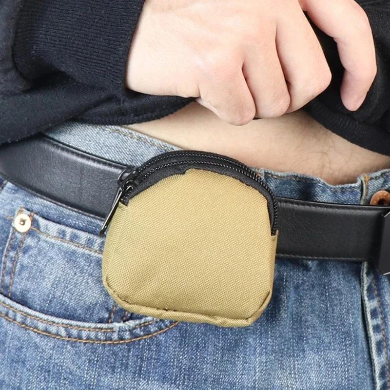Nylon Doppelreißverschluss Tasche Münzgeldbörse Herren Taktische Tasche Leichte Outdoor Kleine Kartenhalter Schlüssel Aufbewahrung Gürtel Hüfttasche