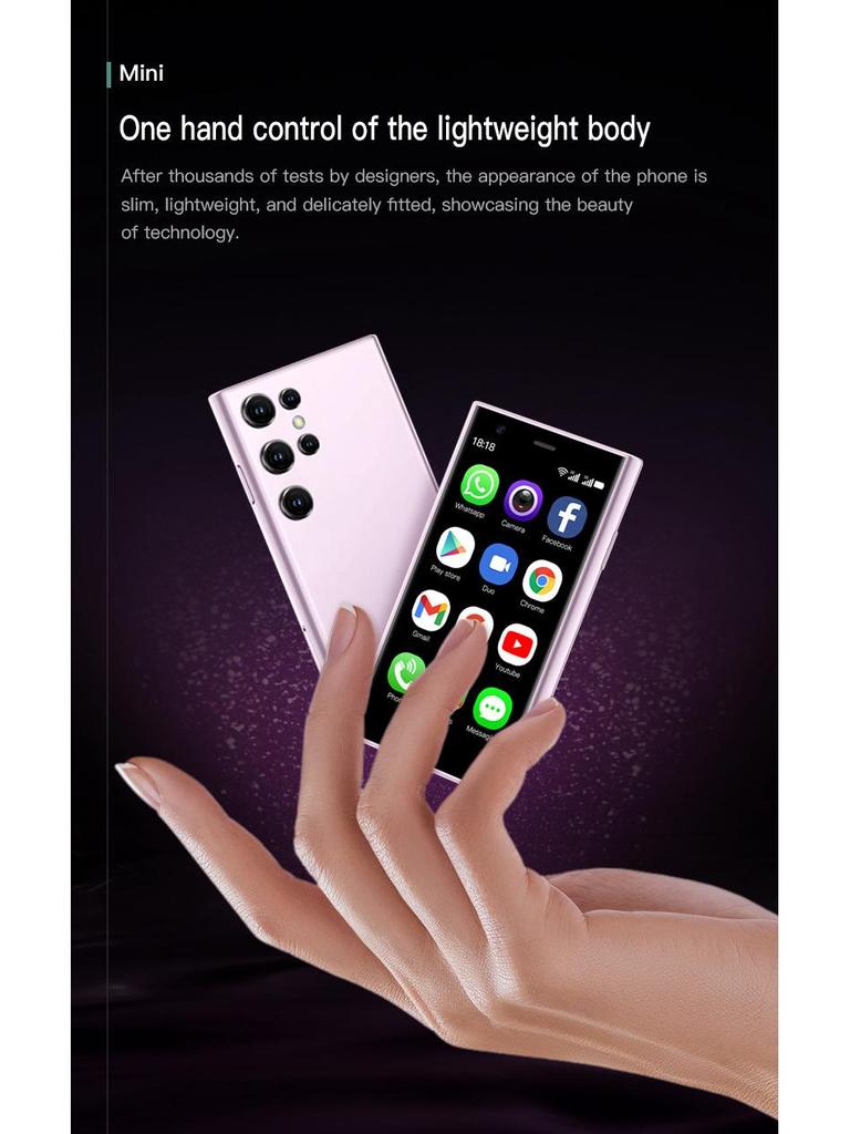 S23PRO Mini Smartphone: 3.0" Screen, 3G Network, Android with Google Play Store.