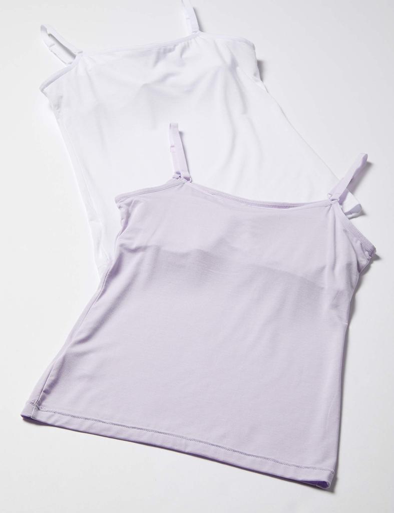 Garo Camisole Set of Sizes White and Size 150 Girls' 2, 140-165, Purple,
