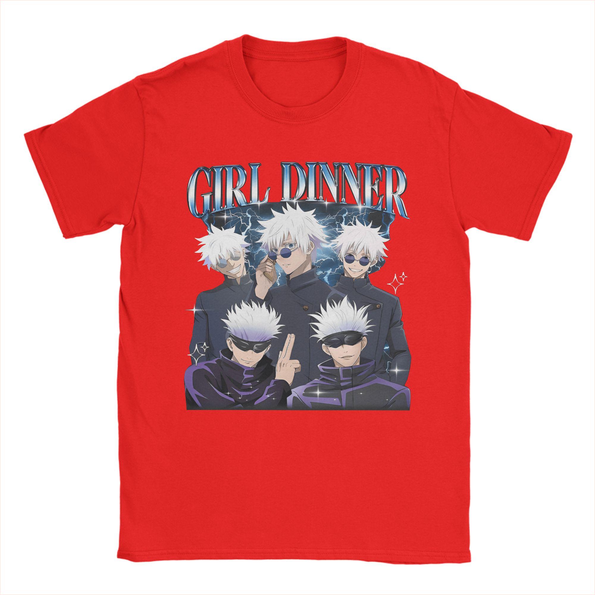 

Unisexs Satoru Gojo Girl Dinner JJK Anime T Shirt Cotton Tops Crazy Short Sleeve Crewneck Tee Shirt Party TShirt S