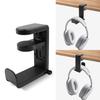 Under-Desk No-Drill Headphone Stand 360-Degree Swivel Headphone Hanger Foldable Headphone Holder