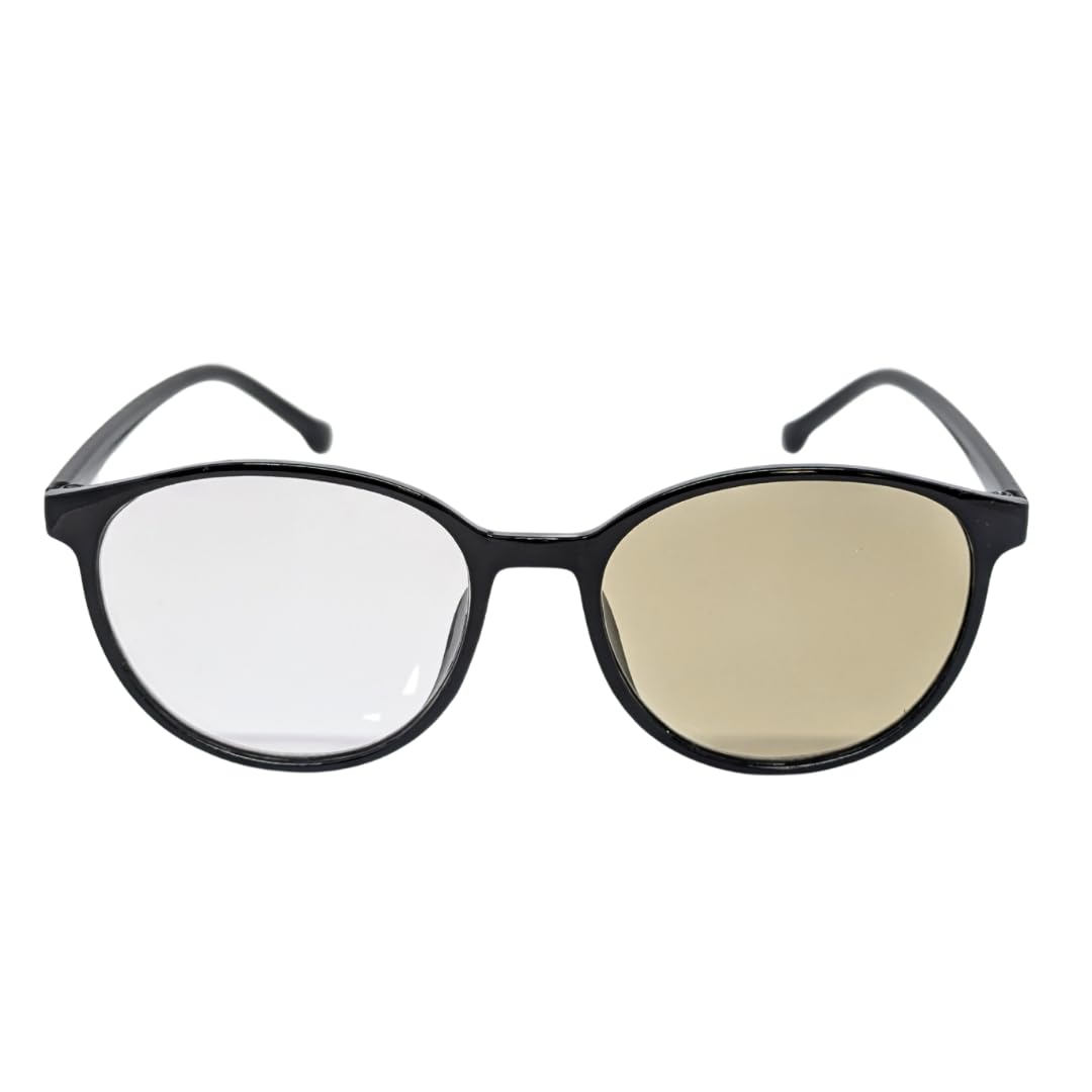 

Blue Light Blocking PC Boston Soft Photochromic Lenses x [pokiele] Sunglasses, Style, (Black Brown)