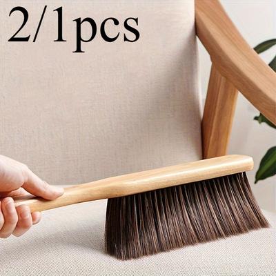 2/1pcs Wooden Handle Dusting Brush with Soft Bristles for Interior Furniture, Sofa, and Vehicle Upholstery Cleaning