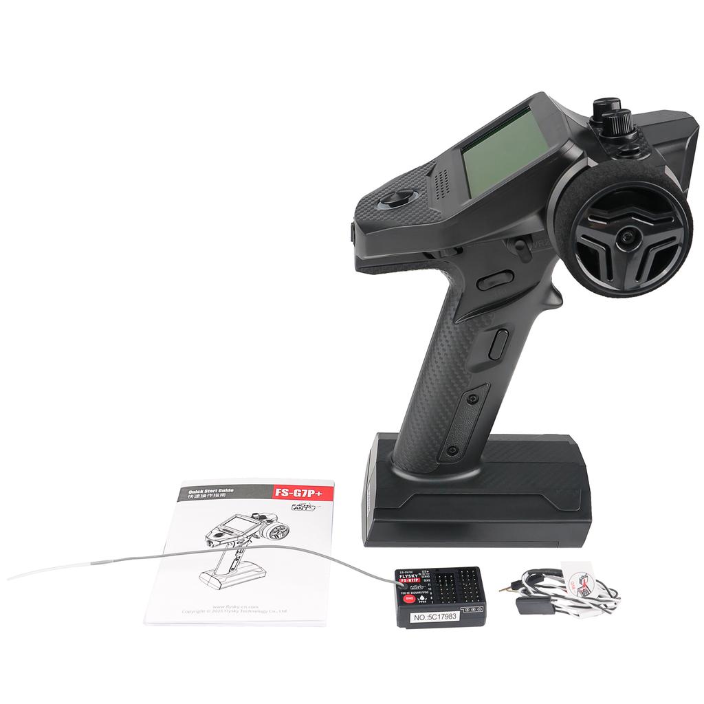 10CH Transmitter and 11CH Receiver Kit, 2.4GHz Remote Controller with LCD Display for RC Cars, Boats