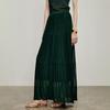 Women's Pleated Draped A-line Midi Skirt