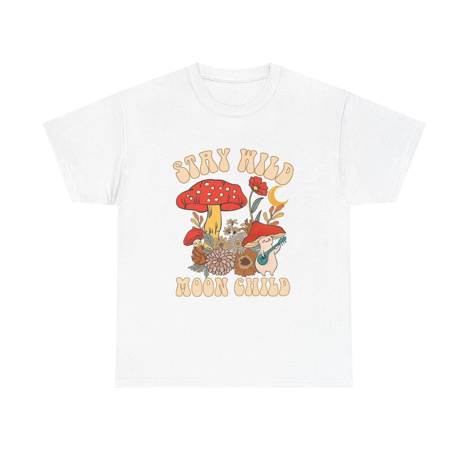Men s and Women s T-shirts Trippy Mushroom Stay Wild Moon Child XXXL