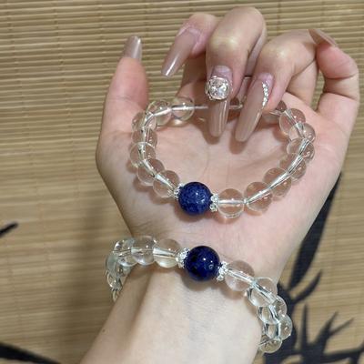 2025 New White Crystal Bracelet White Crystal Aquamarine Bracelet Couple Transparent