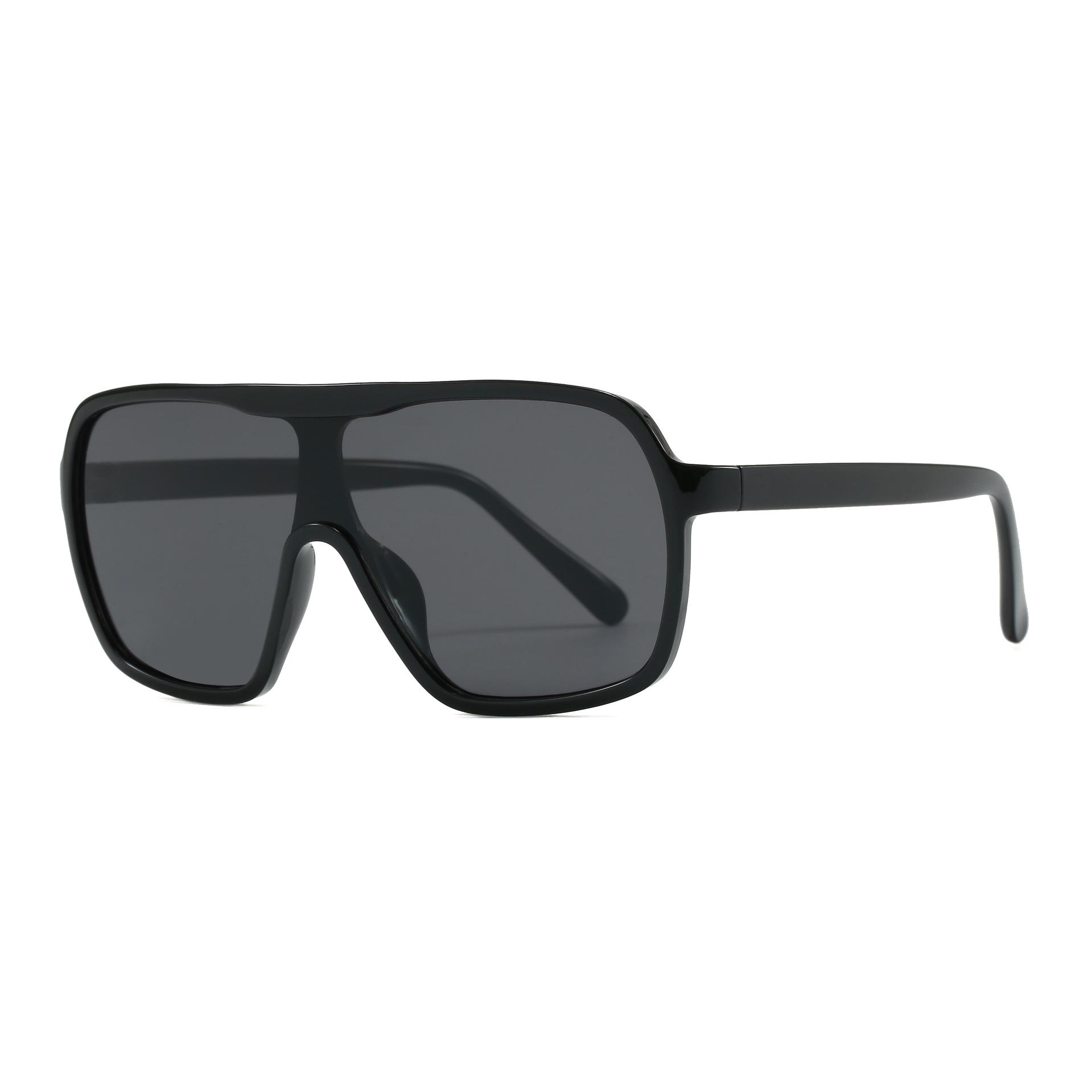 

1Pc2026 New Style One-Piece Large-Frame Sunglasses, Trendy and Cool, Anti-Uv Pilot Style, Trendy and Unique, Unisex
