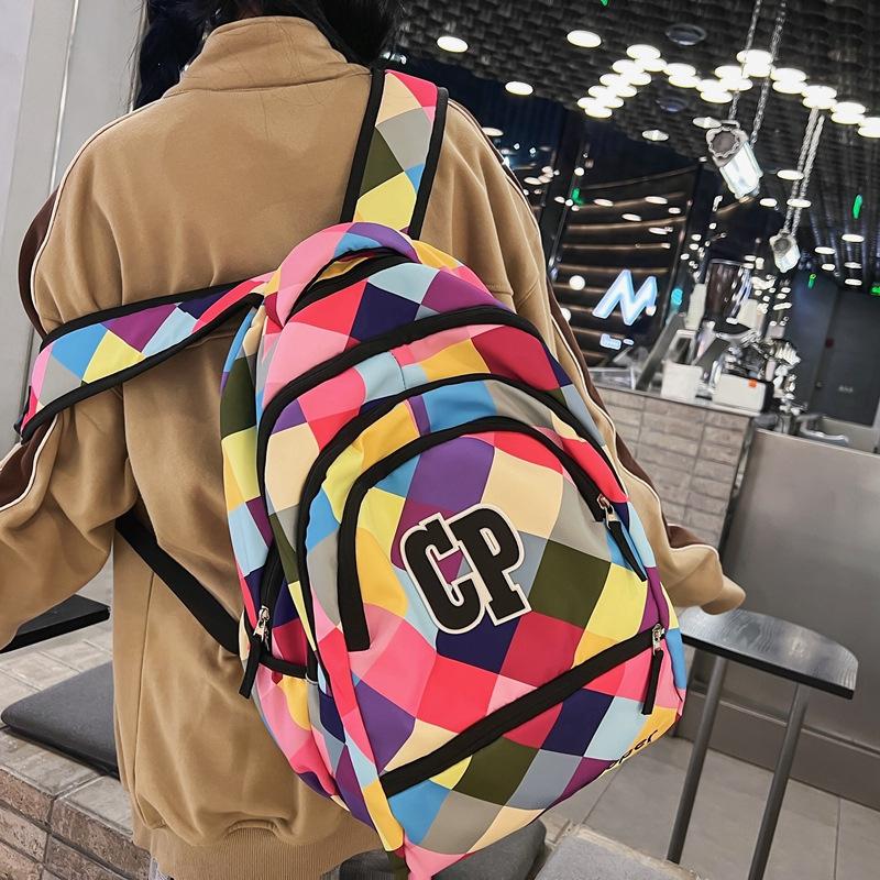 Модный женский рюкзак, новый, персонализированный, с росписью, модный, универсальный, трендовый, для отдыха, путешествий, школьный розовый