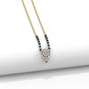 Women's Mangalsutra Fashion Jewelry with Black Beads and Crystal-Embellished Gold-Tone Pendant, Traditional