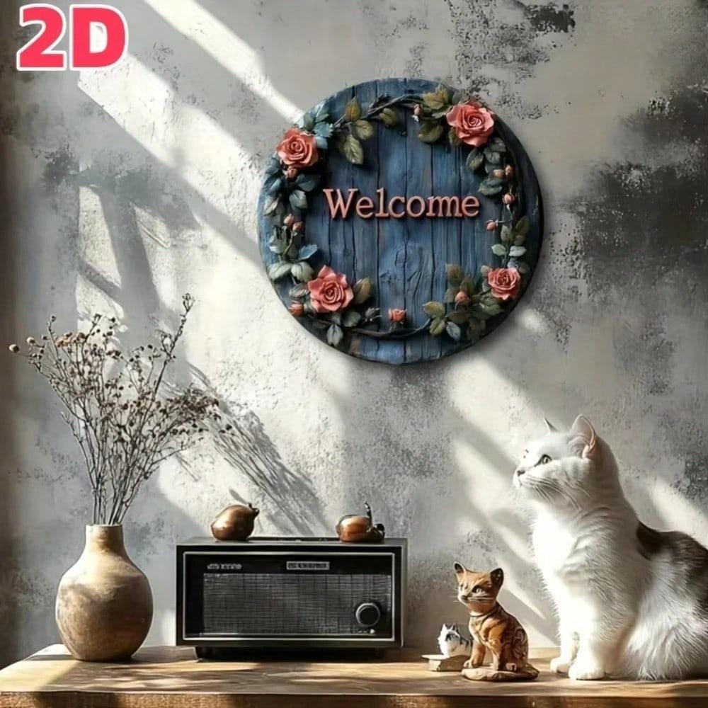 Vintage Welcome Sign Metal Wall Art For Home Bar Cafe Office Decor