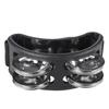 Foot Tambourine ABS Metal 4 Pair Jingle Bell Nylon Strap Black Foot Drum for Adult Kids