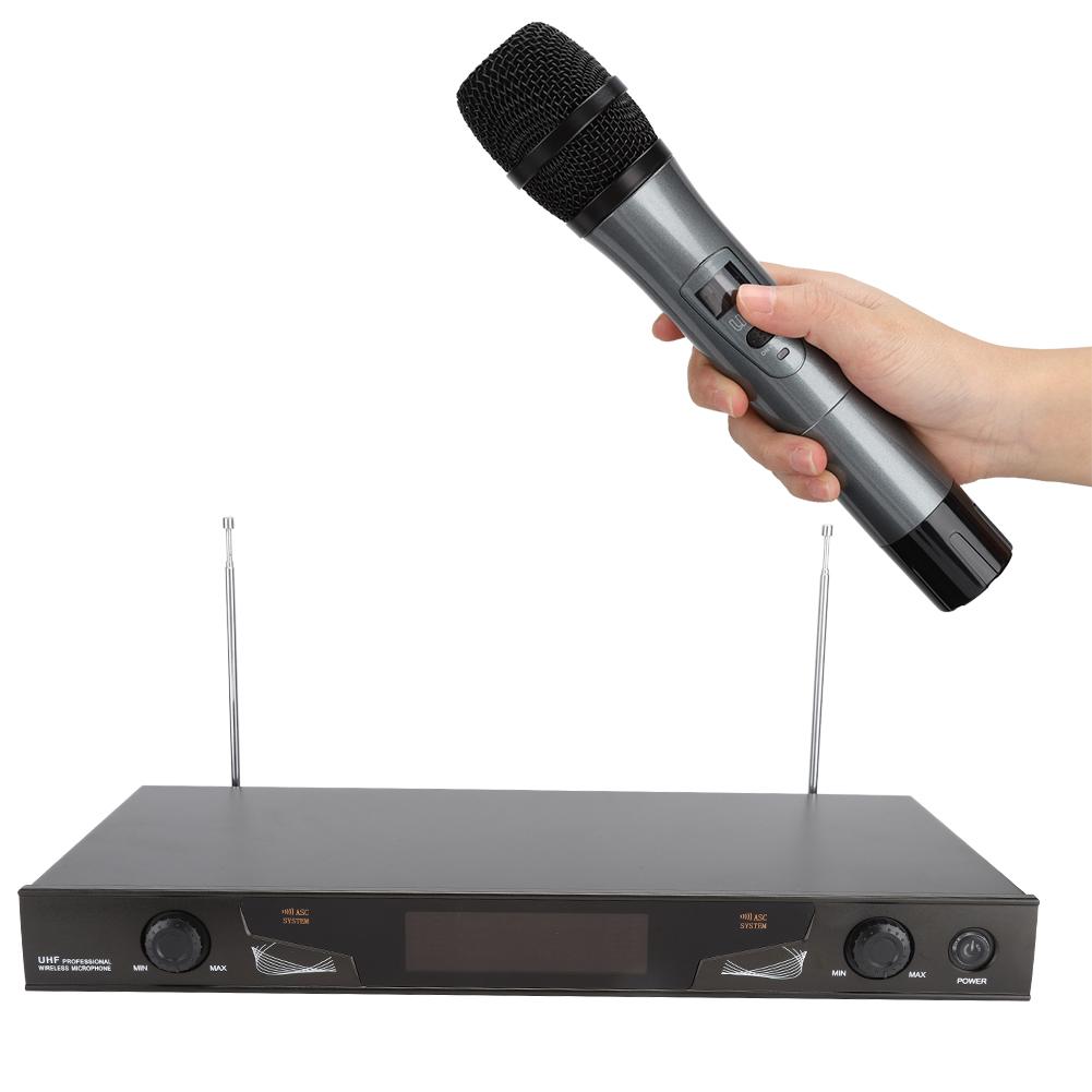 UHF Professionelles Handheld Drahtloses Dual-Mikrofon Mikrofon-Set für KaraokeHochzeitÖffentliche Reden (US