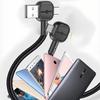Multi-Function Dual-Input PD Four-In-One Charging Cable USB/Type-C to L-Type Fast Charging Cable Vehicle-Mounted Cable