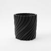 Modern Wavy Black Flowerpot for Plants, Twisted Shape