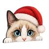 Christmas Table Centerpiece Cute Cat Shelf Sitter, Wooden Hat Peeking Desk Figurine, Funny Animal Desktop Background Ornament Sign, Lover Gift