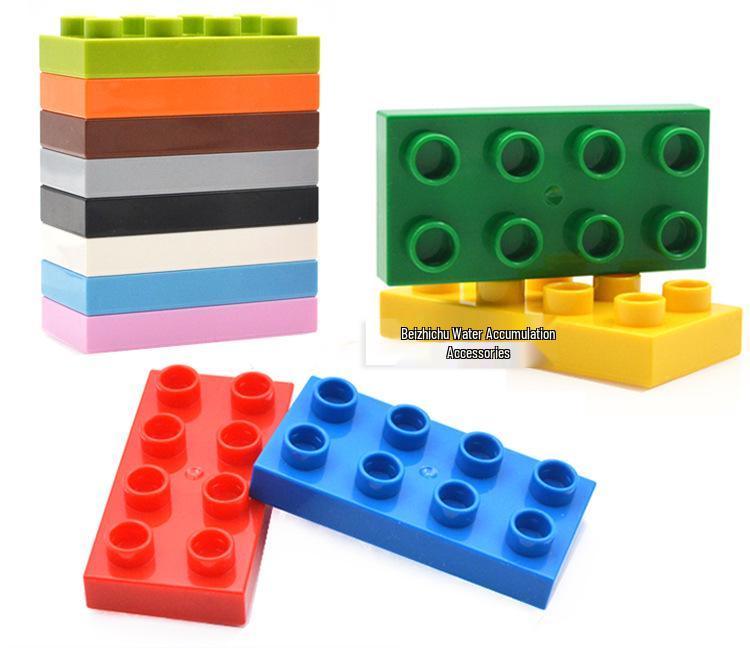 "הרכבה עצמית בלוקים גדולים חרוזים, 8 חורים חצי גובה 2x4, תואם ללגו לחינוך מוקדם של תינוקות ופעוטות."