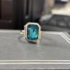 Fashionable Blue Square Cubic Zirconia Imitation Crystal Ring Suitable For women's Luxury  Cocktail Party Wholesale