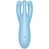Vibromasseur - SATISFYER - Threesome 4 - Bleu - Silicone médical - 12 programmes de vibration