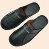 Herren Luxus Kuhspaltleder Handgemachte Herren Hausschuhe Frühling Slip on Weiche Bequeme Schwarz Braun Schlafzimmer Indoor Flache Schuhe