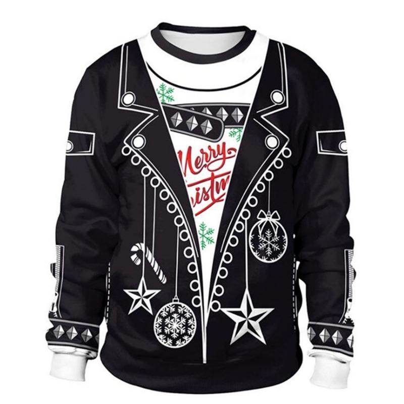 Funny Christmas Sweater Men Women Pullover Xmas Sweatshirt Ugly Graphic Y2k Sweatshirts for Holiday Party Loose Men's Clothing