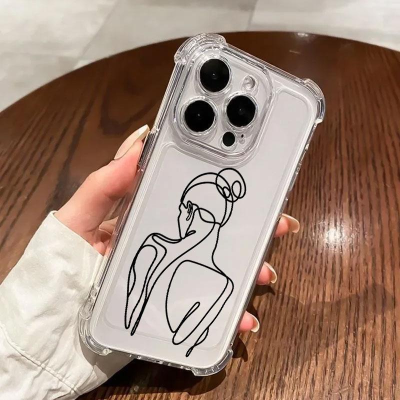 

Minimalist Female Body Wire Art Phone Case For Samsung Galaxy A57 A56 A36 A37 A55 A54 A52 A35 A34 A17 A16 A15 A07 A06 Soft Cover Galaxy A06(4G)