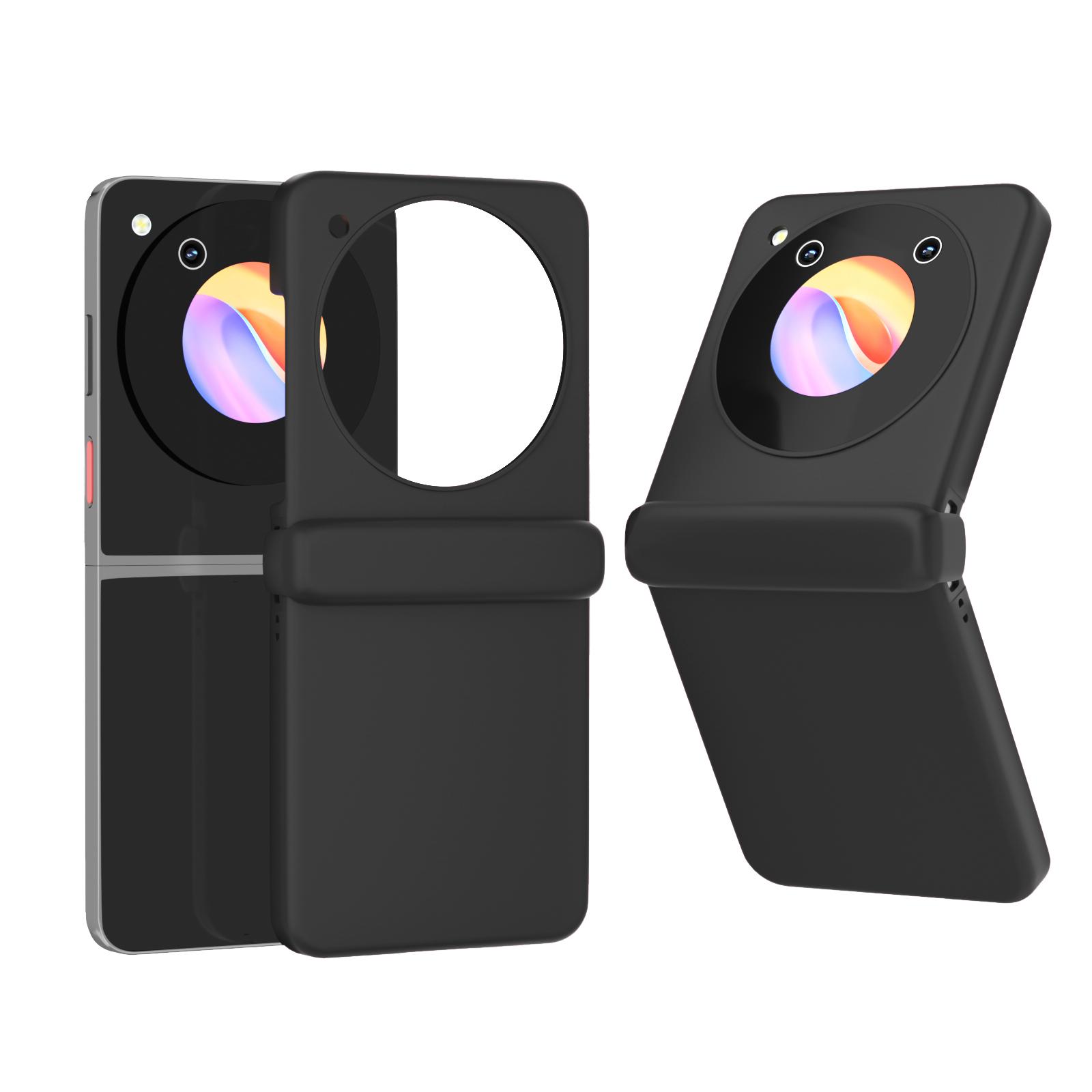 

Для ZTE nubia Flip 5G Чехол Шарнир Противоударная Защита Жесткий ПК Чехол для Телефона Black