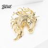 Anti-rust Brooch Pin Retro Style Horse Head Design Anti-oxidation Sophisticated