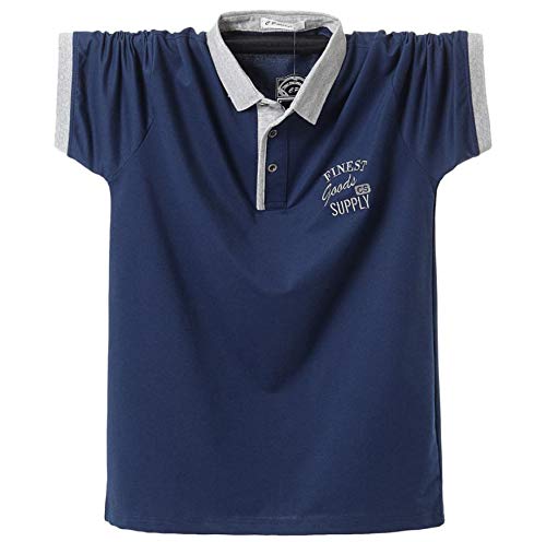 Two Steps Behind Men's Short Sleeve Golf Polo Shirt, Oversized, Loose Fit, RE59 (3XL, Navy)