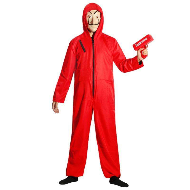 

Взрослый костюм Дали из Бумажного дома Красный комбинезон Одежда из Бумажного дома с маской XXL