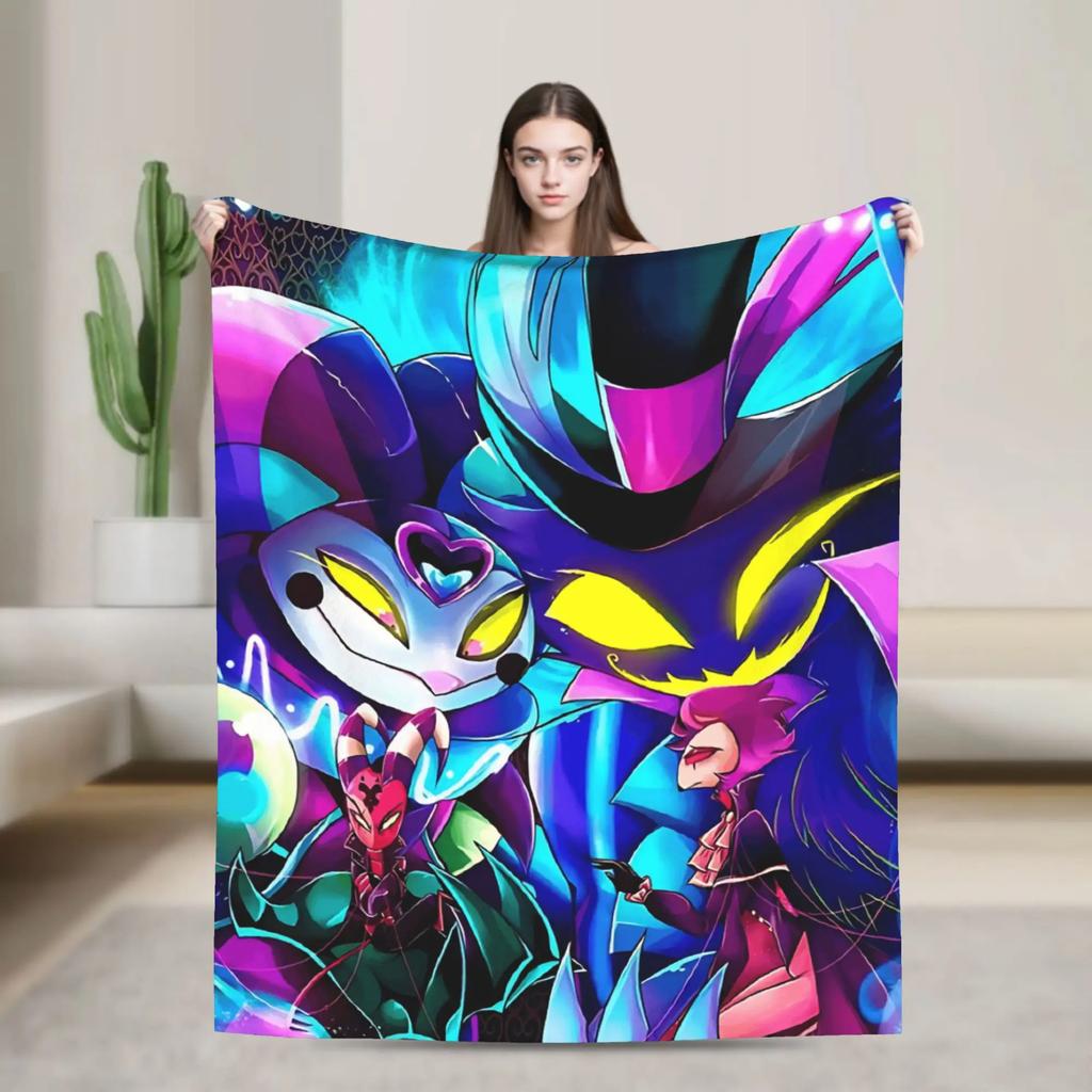 Super Warm Flannel Blanket for Kids and Adults Lucifer Morningstar Anime Themed Bedding Throw for Sofa Couch Chair or Bed Cover