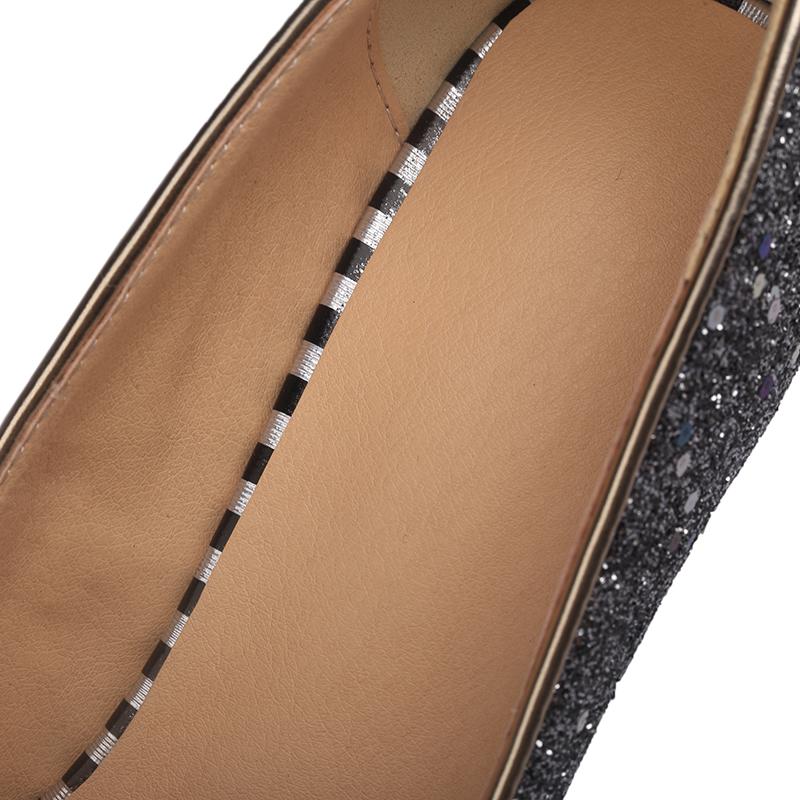 Women's High-heeled Single Shoes Fashion Sequined Banquet Wedding Shoes Waterproof Table Fine Heel Shallow Mouth Large Size Four-season Shoes
