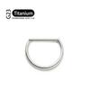 G23 Titanium Piercing 16G/18G 8/10/12mm Nose Ring D Shape Segment Ring Clicke Cartilage Tragus Helix Lip Piercing Body Jewelry