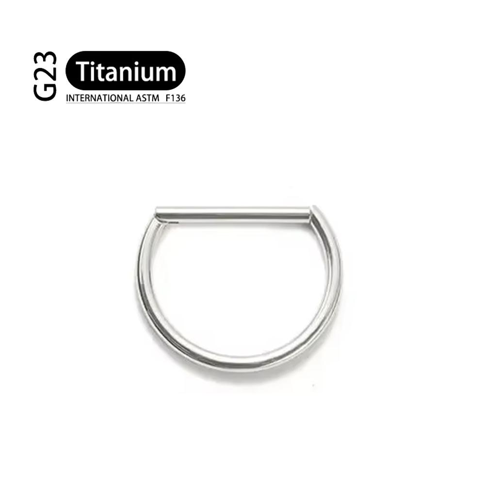 G23 Titanium Piercing 16G/18G 8/10/12mm Nose Ring D Shape Segment Ring Clicke Cartilage Tragus Helix Lip Piercing Body Jewelry