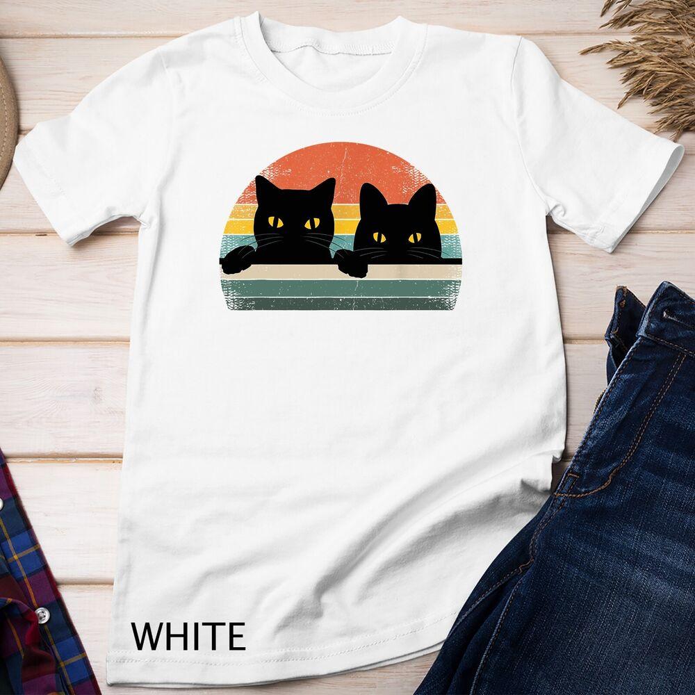 

Black Cat Vintage Retro Style - Cats Lover Gift Unisex T-shirt 4XL