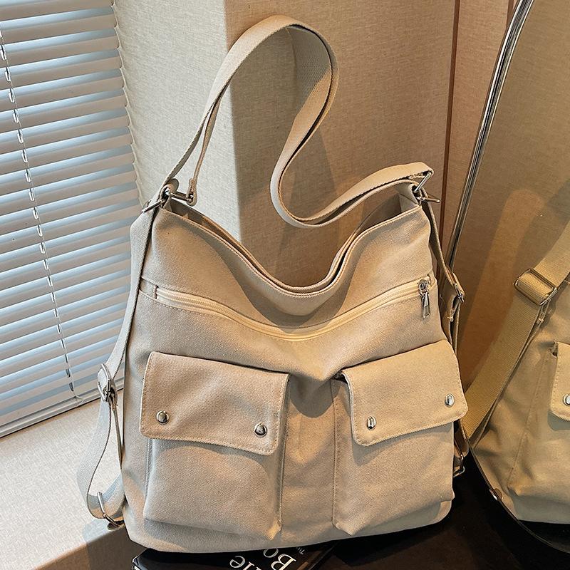 Borsa di grande capacità, Borsa monospalla multitasche, Borsa a tracolla, Tote a doppia spalla Borsa da donna