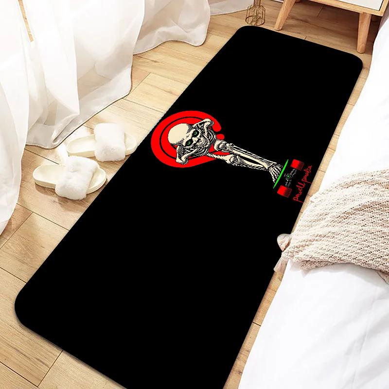 Skateboard P-Powells Wing Skull P-Peraltas Door Mat Entrance Non-slip Washable Kitchen Carpet Living Room Hallway Rugs Bathroom