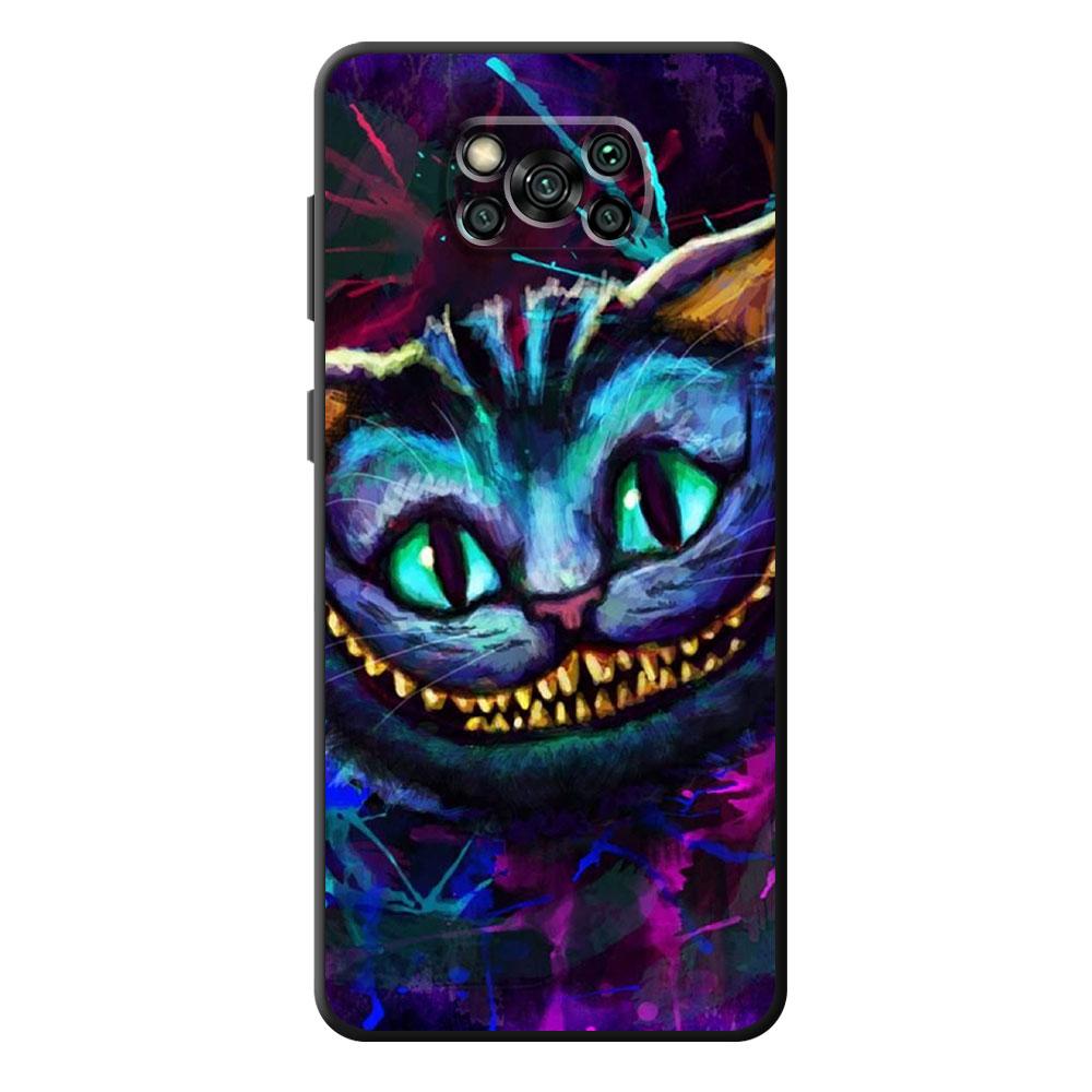 TPU Back Case for LG G7 K42 K50 K52 K41s K40s G6 K50s K61 G8 ThinQ K51s K40 Alice In Wonderland Cheshire Cats Black Phone Cover