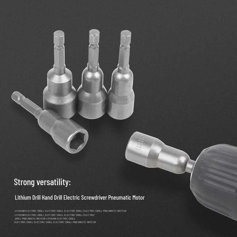 Strong Magnetic Hex Socket Bit Set for Electric & Air Wrench, Deep Extended Rod Screwdriver, Hand Drill