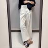 Wide-leg Pants Women Summer Thin Casual Pants Loose Pear-shaped Body Nine-point Straight Suit Pants