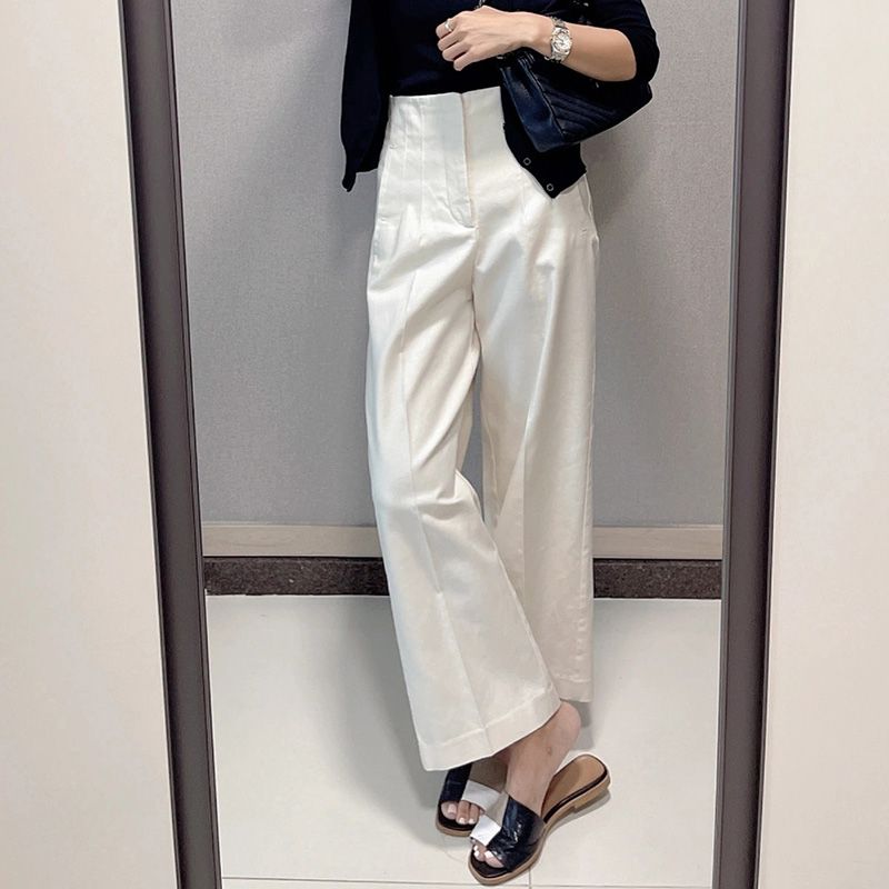 Wide-leg Pants Women Summer Thin Casual Pants Loose Pear-shaped Body Nine-point Straight Suit Pants