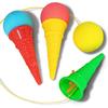 Novelty Place Ice Cream Shooters Toy (Pack of 12) - Squeeze N' Pop Game - 7 Inch Multi-Color Icecream Cone Foam Ball Launcher - Great Party Favors