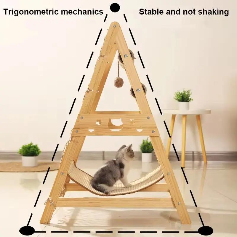 Katzenklettergerüst Katzenbaum Sisal Katzenhängematte Katzenkratzbaum Kletternetz Integriertes Katzenklettergerüst Spielzeug Heimtierbedarf