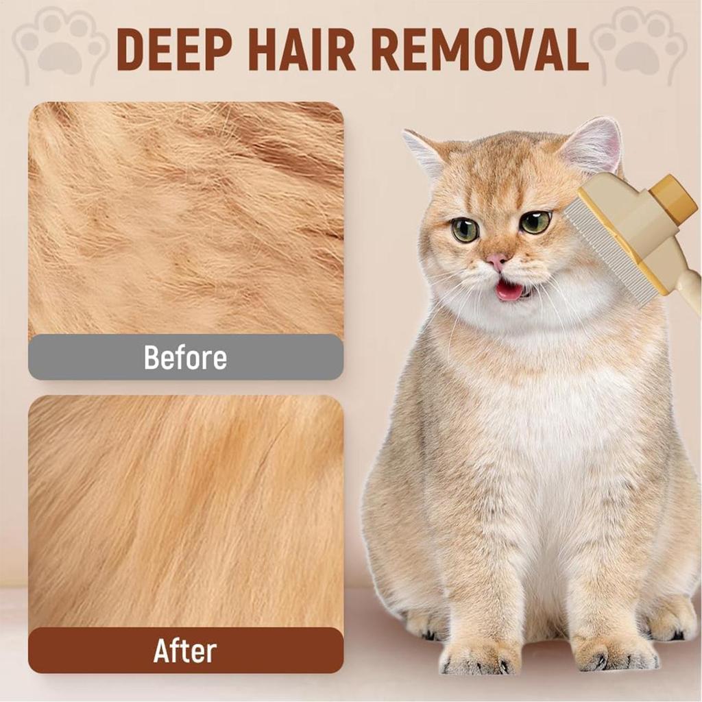 New Dog Comb Self-Cleaning Pet Massaging Brush Anti-Slip Grip Ergonomic Handle Detangling Comb Dog Cat Grooming Supplies