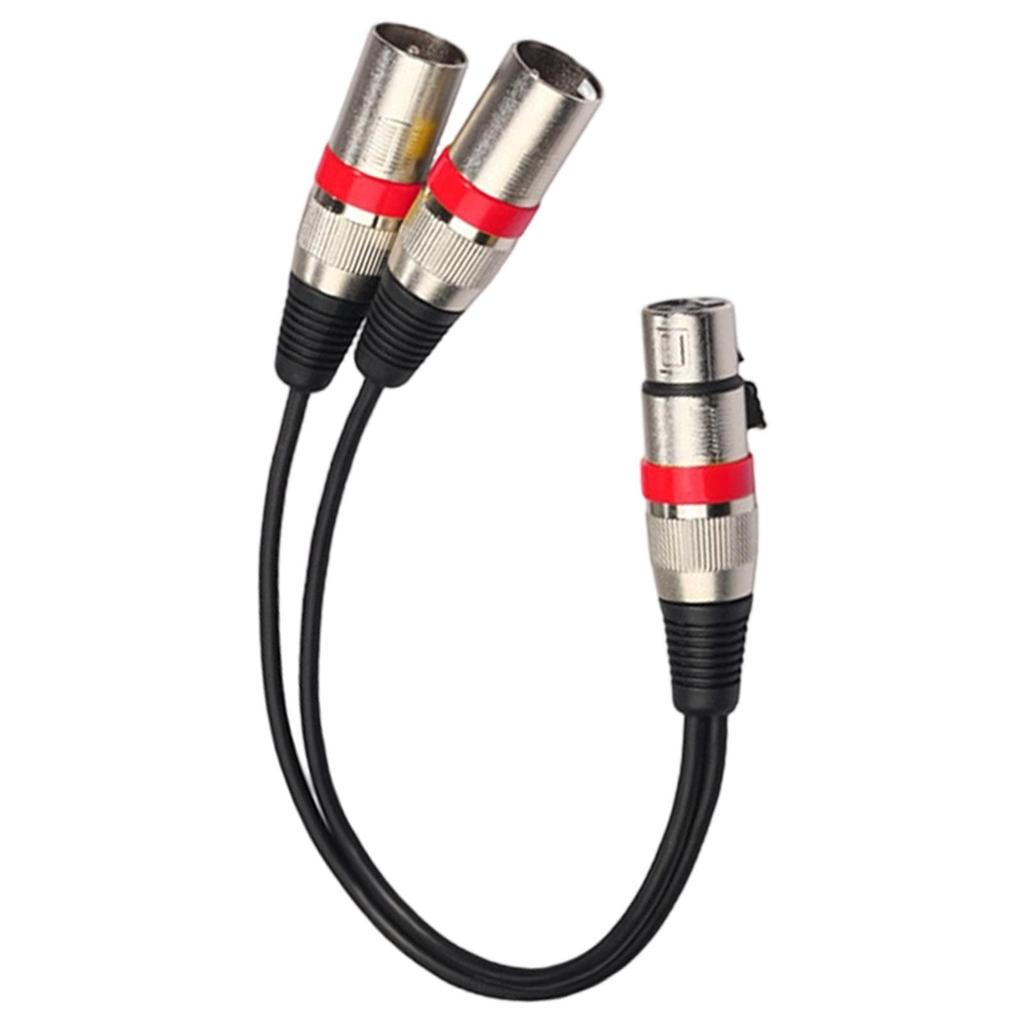 Heavy Duty Flexible 30cm Audio Adaptor 1 Female to 2 Male 3 Pin Patch Y Cable for Mixer Equelizer