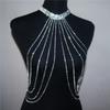 BC22865 Catena per il corpo con nappe di strass di lusso Sexy Brillante Gioielli per il corpo da discoteca Catena per reggiseno Collana Strass